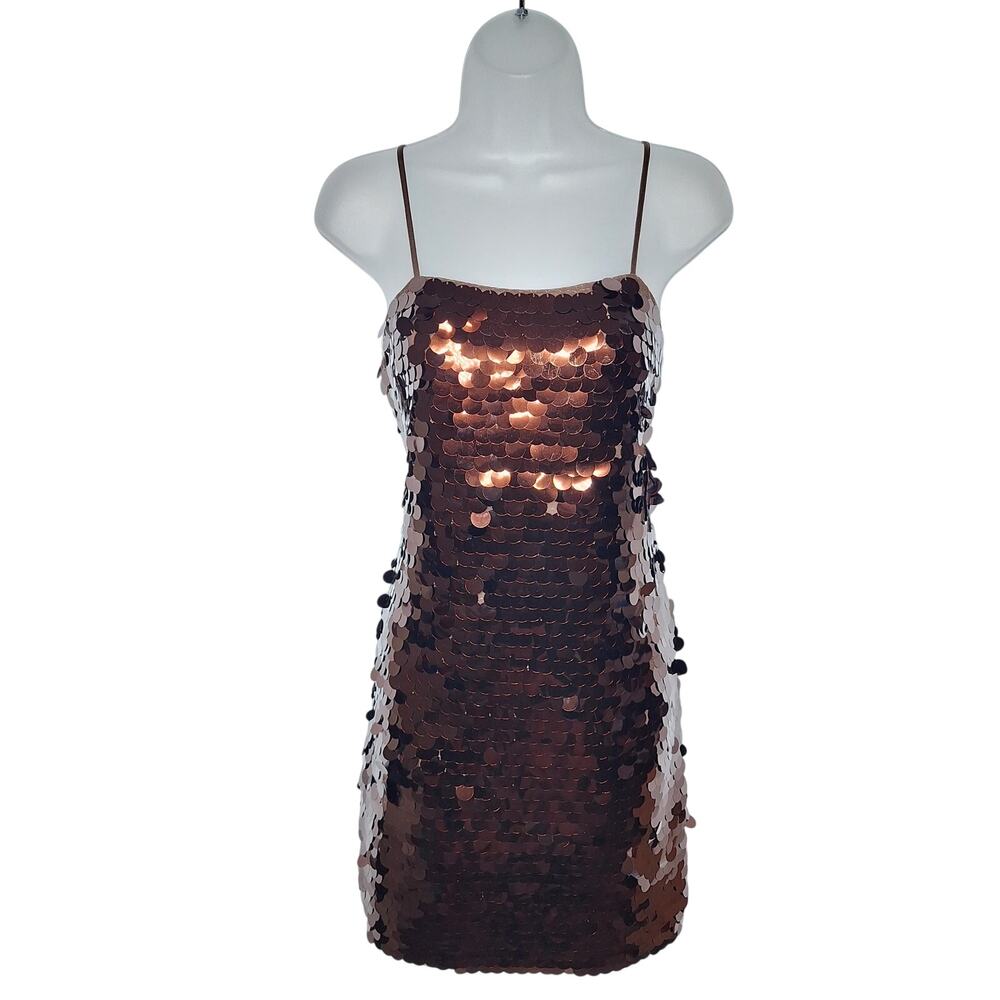 A New Day Big Sequin Slip Dress S Mini Party Prom Shift Paillette Swiftie HOCO